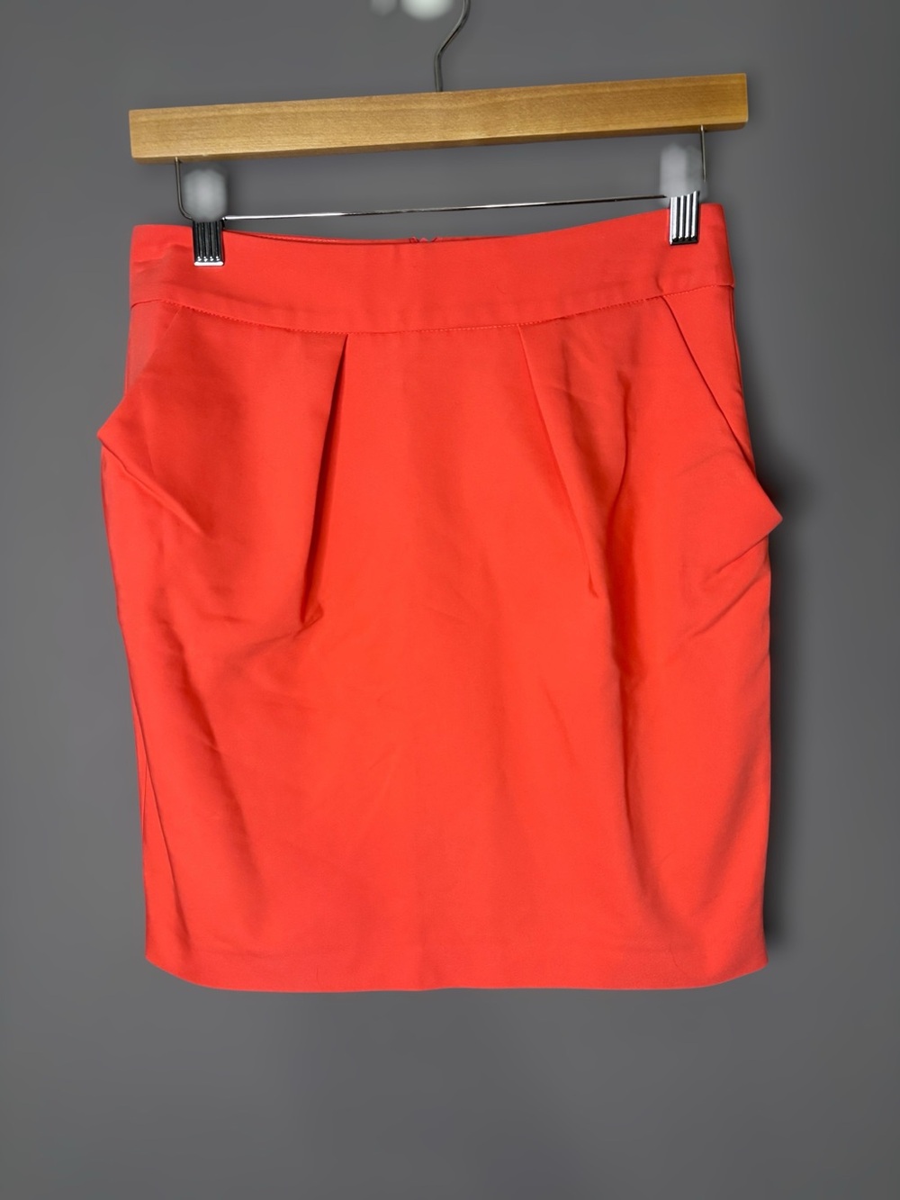 Zara Coral Pink Tulip Mini Skirt Pockets Small